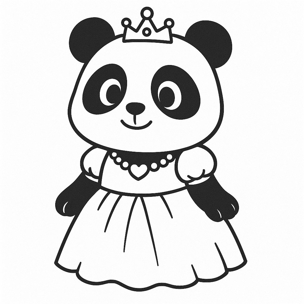 Panda in a Princess Outfit