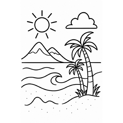 Beach Coloring Pages for Kids 2026