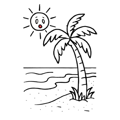 Beach Coloring Pages for Kids 2026