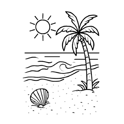 Beach Coloring Pages for Kids 2026