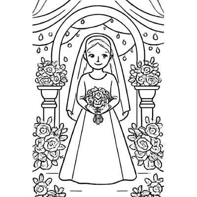 Beautiful Bride Coloring Pages for Kids – Free PDF Download 2026