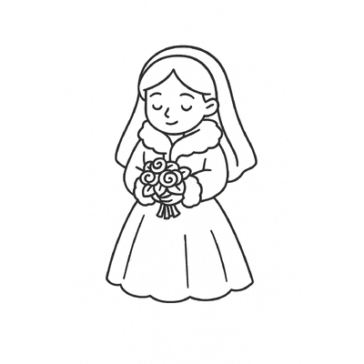 Beautiful Bride Coloring Pages for Kids – Free PDF Download 2026
