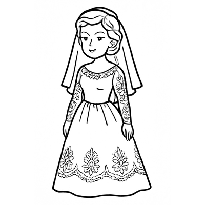 Beautiful Bride Coloring Pages for Kids – Free PDF Download 2026