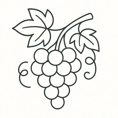 Grapes Coloring Pages for Kids 2026