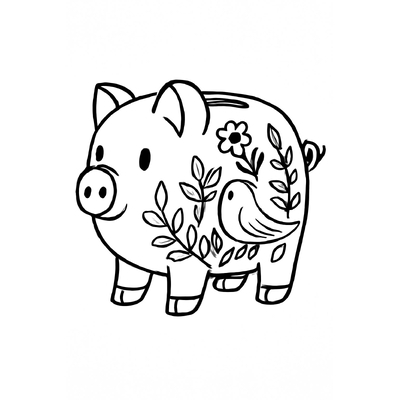 Piggy Bank Coloring Pages for Kids 2026 - Cute Coloring Pictures