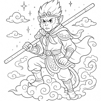 Sun Wukong Coloring Pages for Kids 2026 – Beautiful Coloring Sheets
