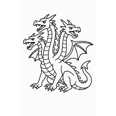 Three-Headed Dragon Coloring Pages for Kids 2026 – Download PDF