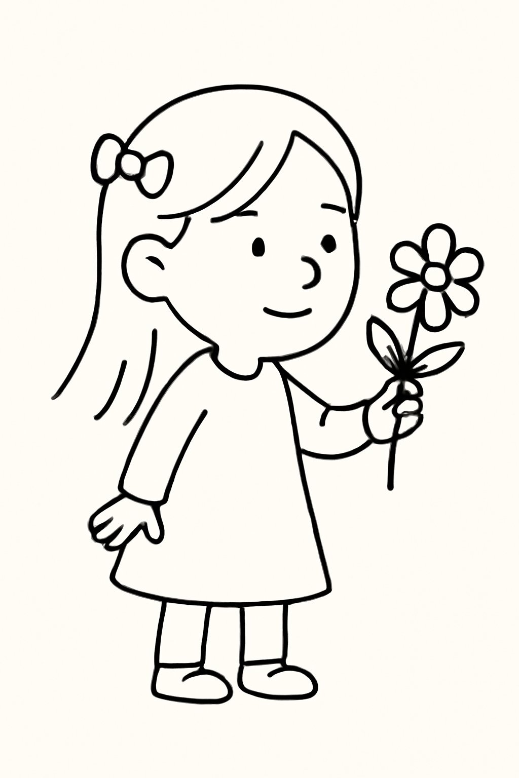 Girl Giving Flowers