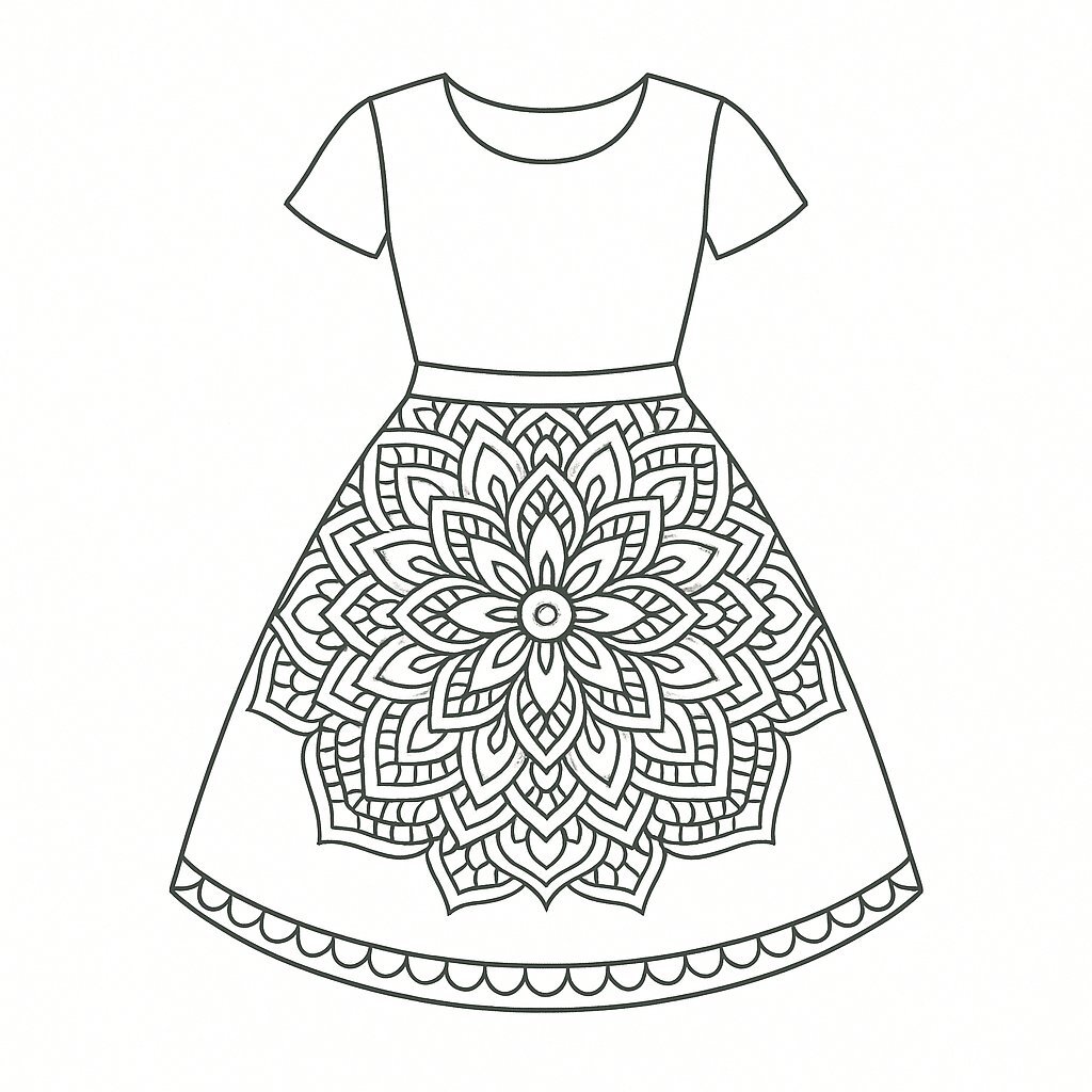 Cutest Dress Coloring Pages for Kids 2026 – PDF Download