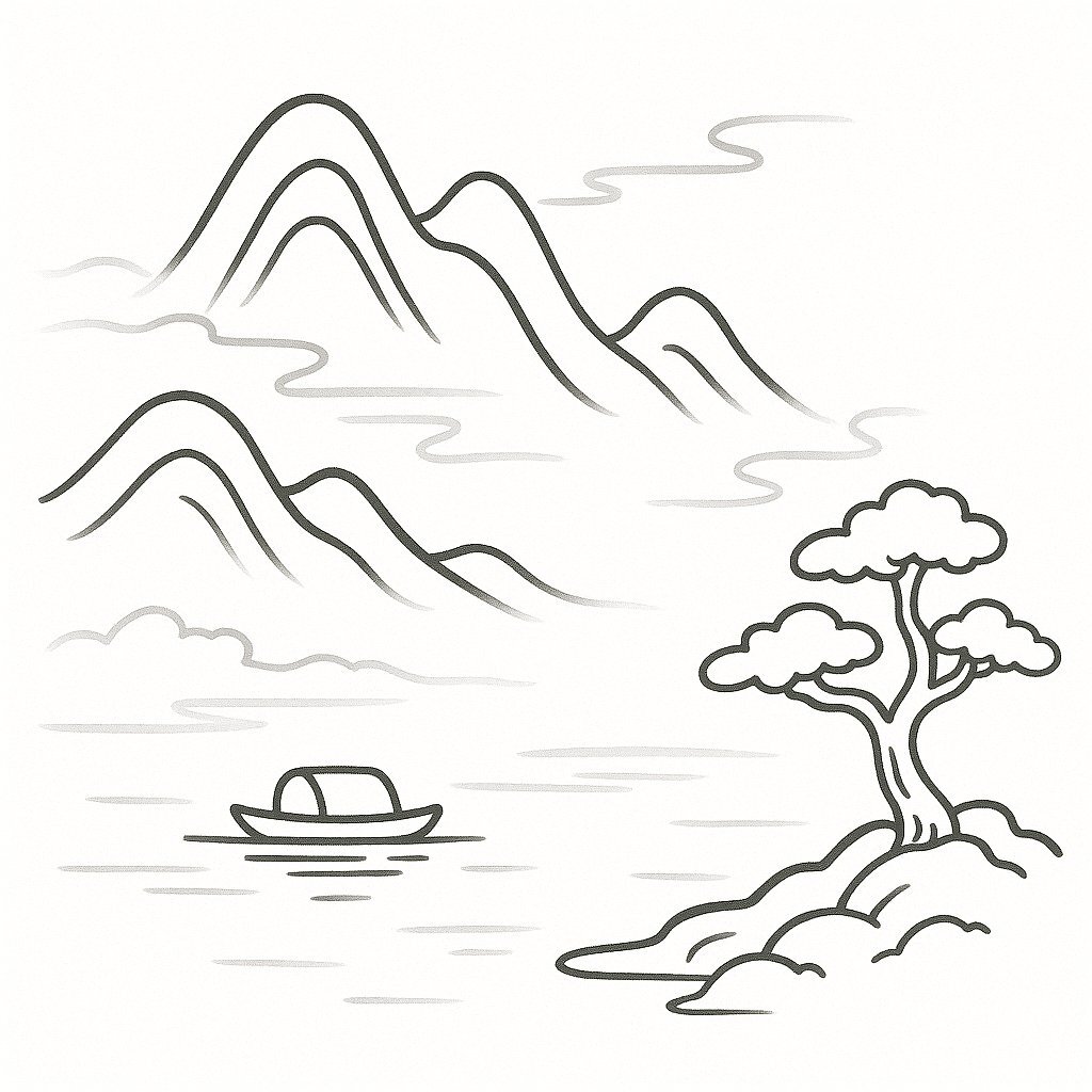 Mountain Landscape Coloring Pages for Kids 2026