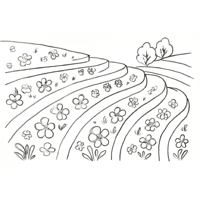 Beautiful and Easy-to-Download Terraced Field Coloring Pages for Kids 2026