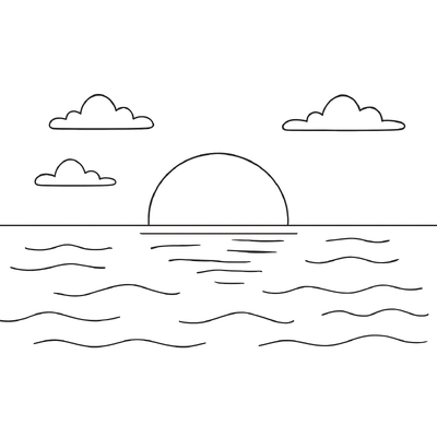 Beautiful Beach Landscape Coloring Pages for Kids PDF 2026
