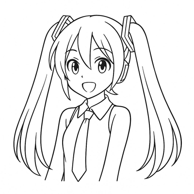 Cutest Miku Coloring Pages for Kids PDF 2026