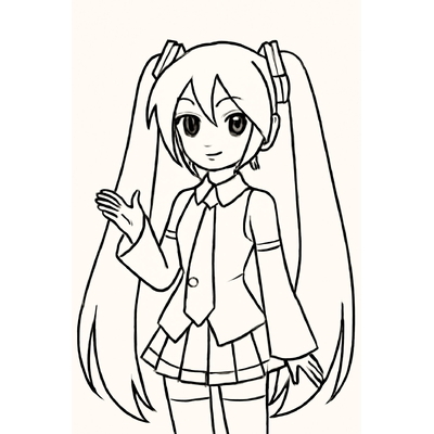 Cutest Miku Coloring Pages for Kids PDF 2026