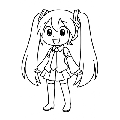 Cutest Miku Coloring Pages for Kids PDF 2026