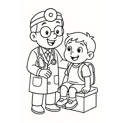 Doctor Checkup Coloring Pages for Kids – Beautiful PDF 2026
