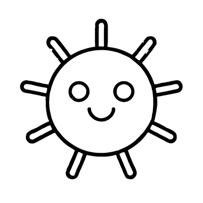 Smiling Sun Coloring Pages for Kids 2026 - Free PDF