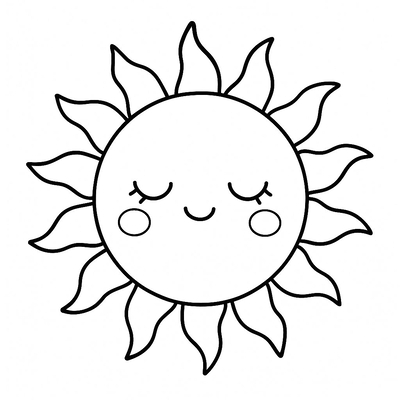 Smiling Sun Coloring Pages for Kids 2026 - Free PDF