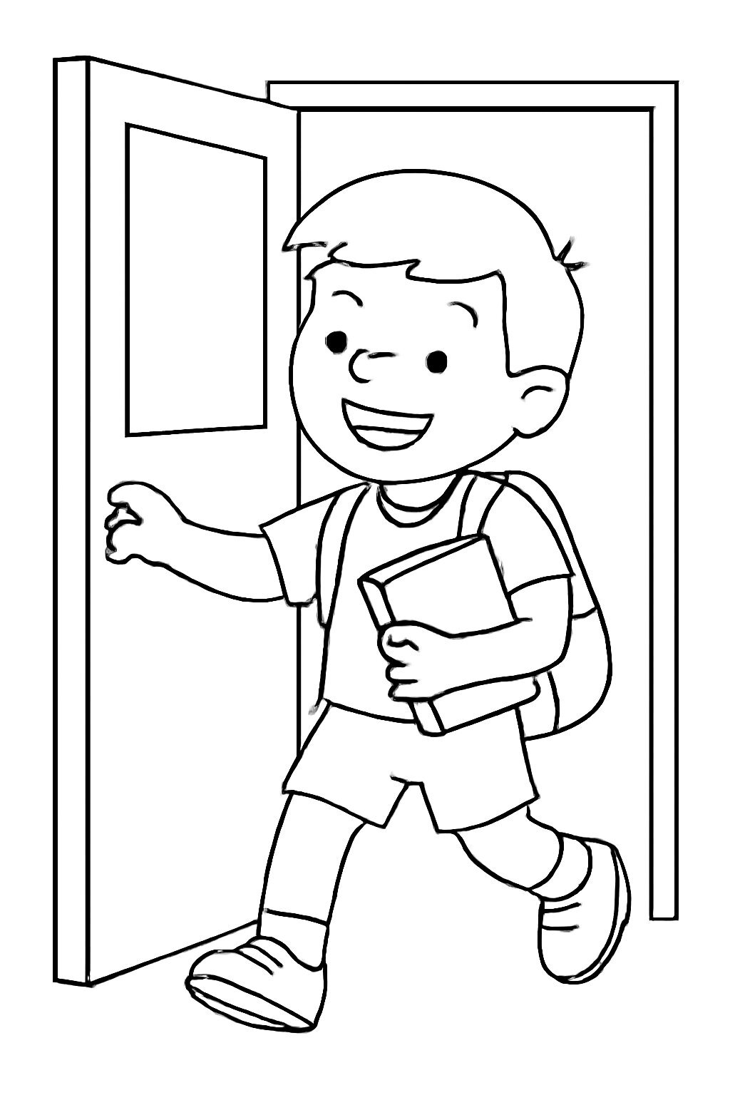 Kid Entering the Classroom