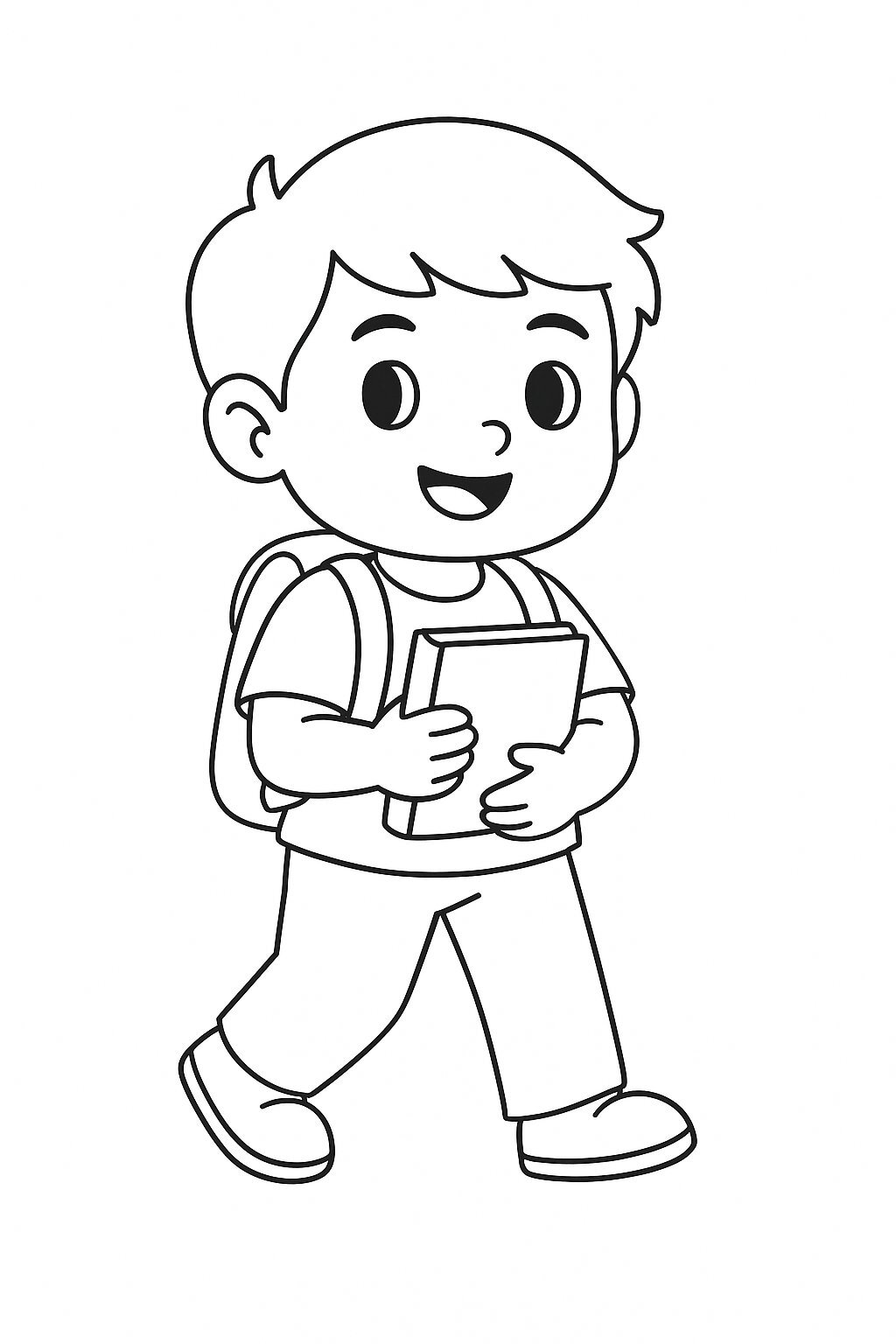 Kid Carrying Schoolbooks