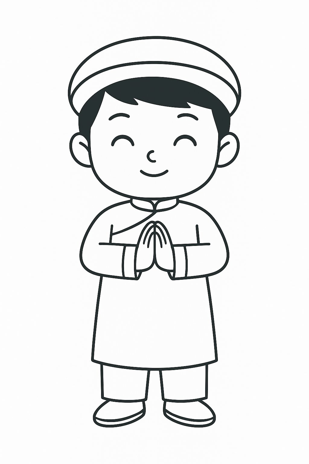 Child Giving Traditional Tet Greetings