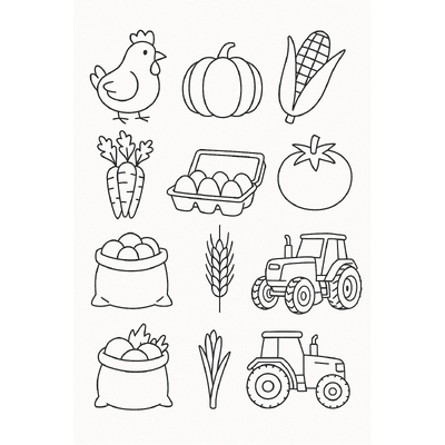 Agricultural Products Coloring Pages for Kids 2026