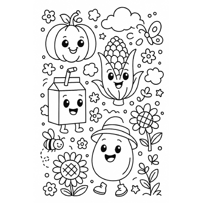 Agricultural Products Coloring Pages for Kids 2026