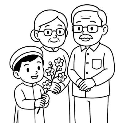 Cutest Lunar New Year Greeting Coloring Pages for Kids 2026