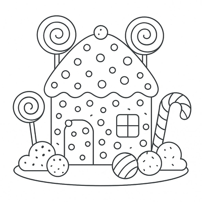 Gingerbread House Coloring Pages for Kids 2026 – PDF