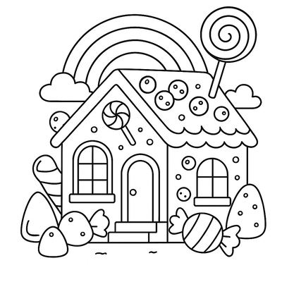 Gingerbread House Coloring Pages for Kids 2026 – PDF