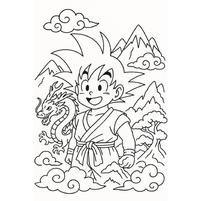 Goku Coloring Pages for Kids 2026 | Awesome Dragon Ball PDF