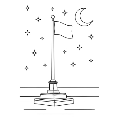 Hanoi Flag Tower Coloring Pages for Kids 2026