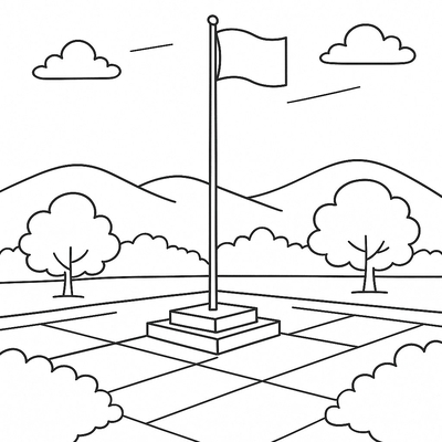 Hanoi Flag Tower Coloring Pages for Kids 2026