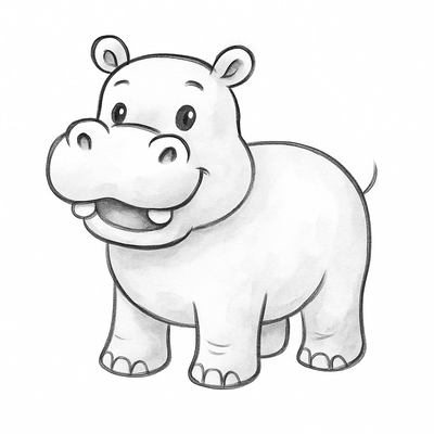 Hippo Coloring Pages for Kids 2026 – Free Images &amp; PDF