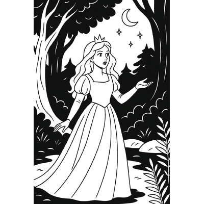 Sleeping Princess in the Forest Coloring Pages for Kids 2026 – Easy PDF Download