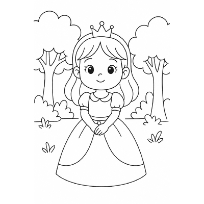 Sleeping Princess in the Forest Coloring Pages for Kids 2026 – Easy PDF Download