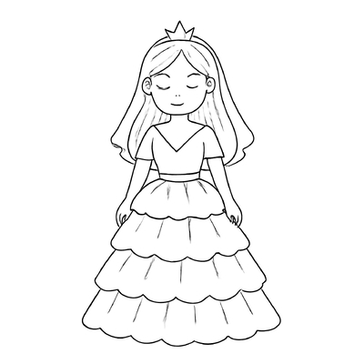 Wedding Dress Coloring Pages for Kids 2026