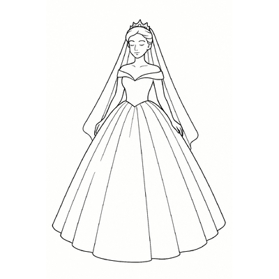 Wedding Dress Coloring Pages for Kids 2026
