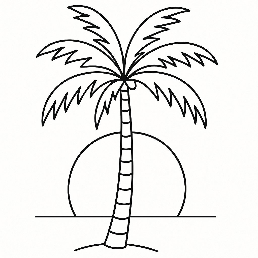 Sunset Coconut Tree