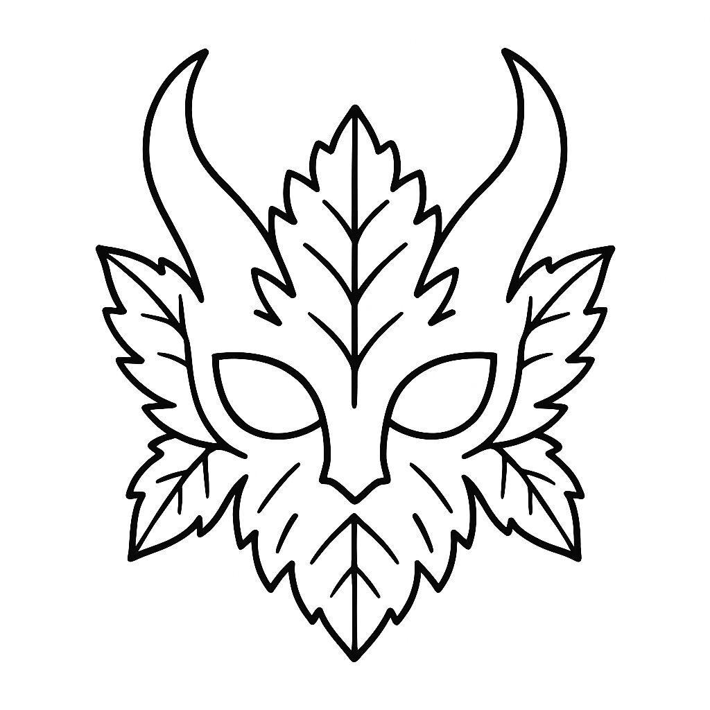 Halloween Paper Mask Coloring Pages for Kids 2026