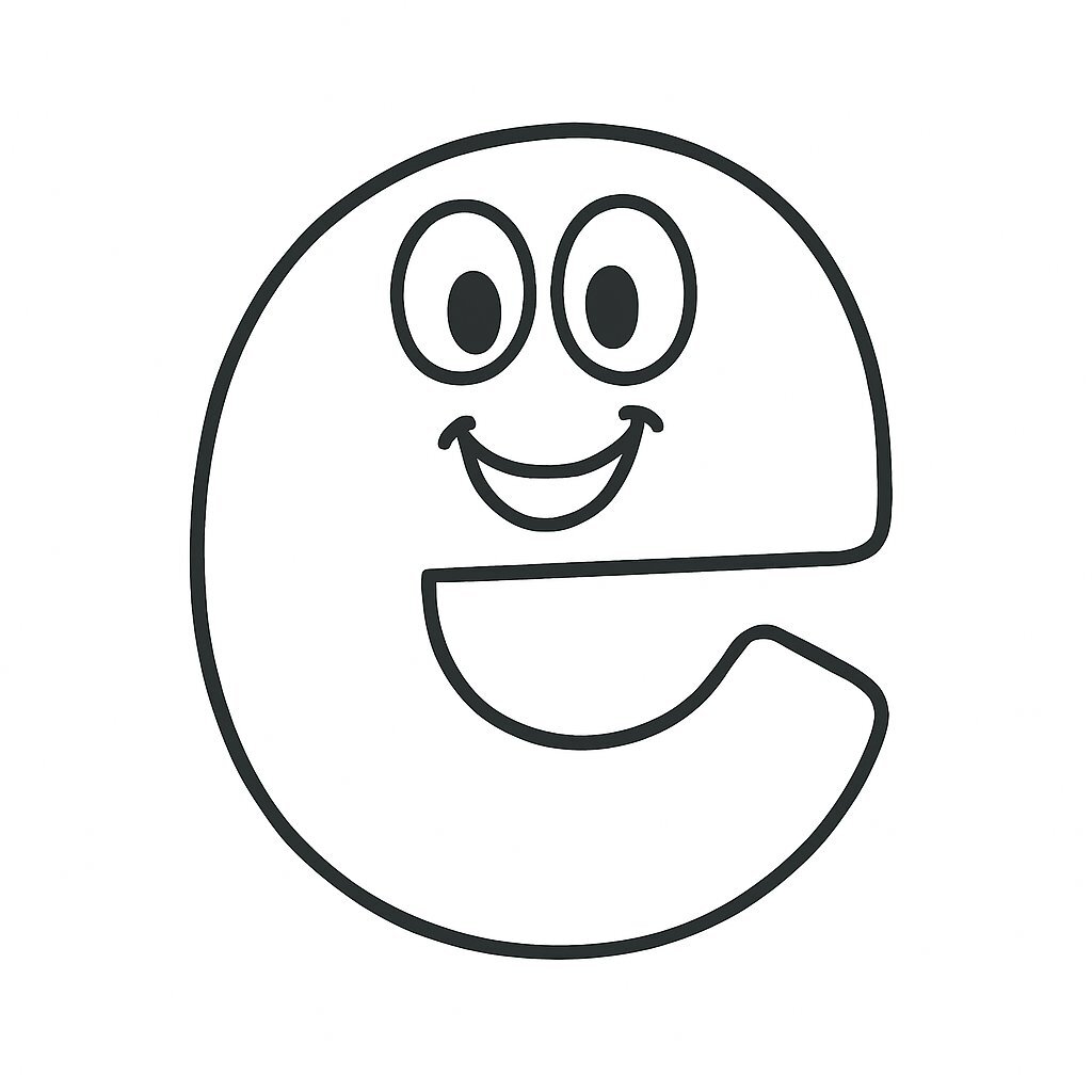Cartoon Letter E