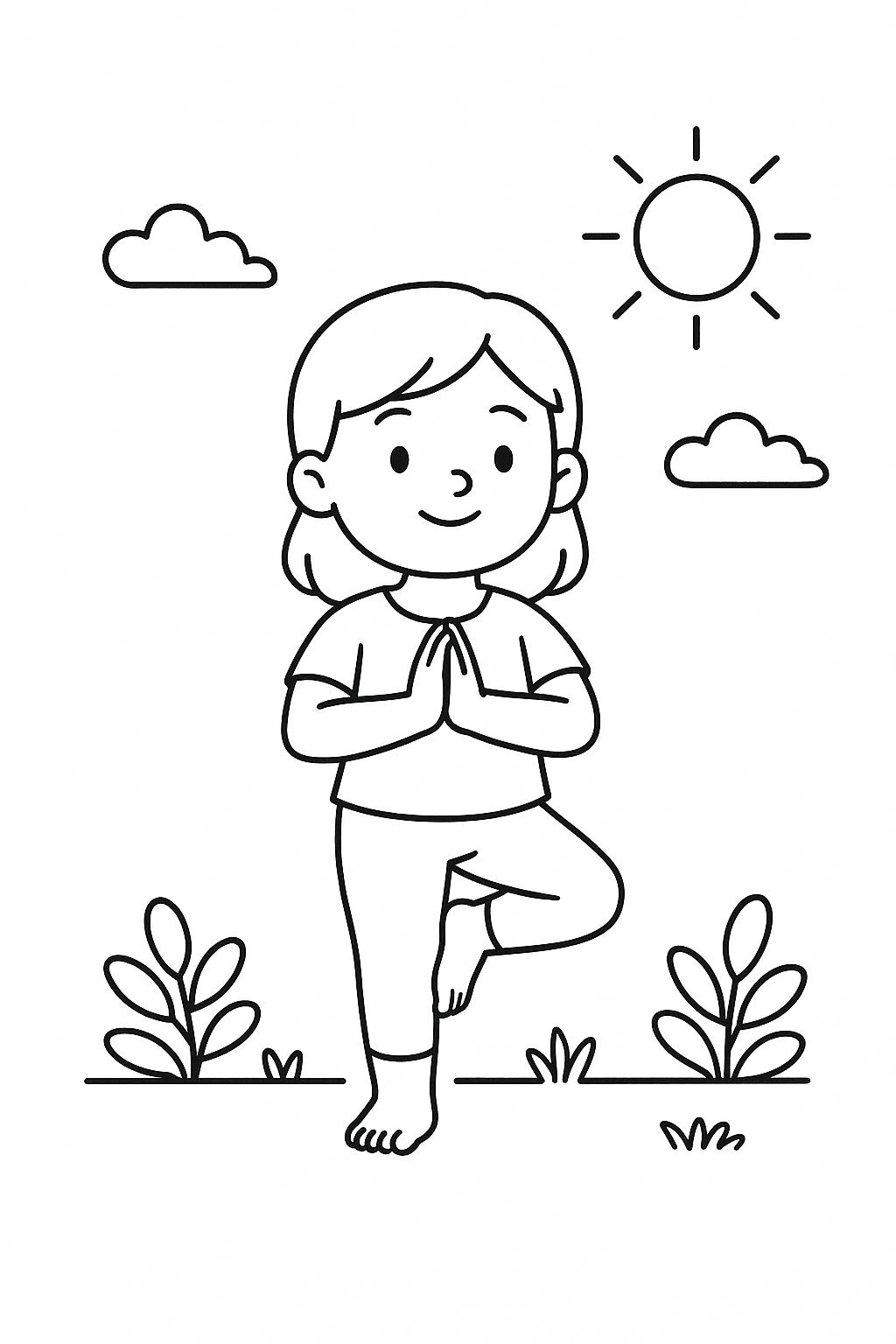 Kid Doing Morning Yoga