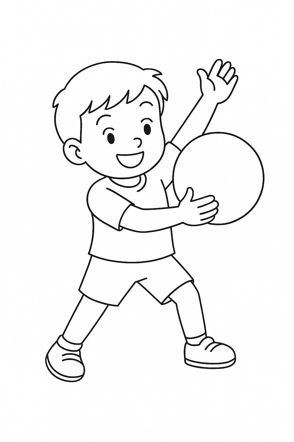 Kid Exercising with a Ball