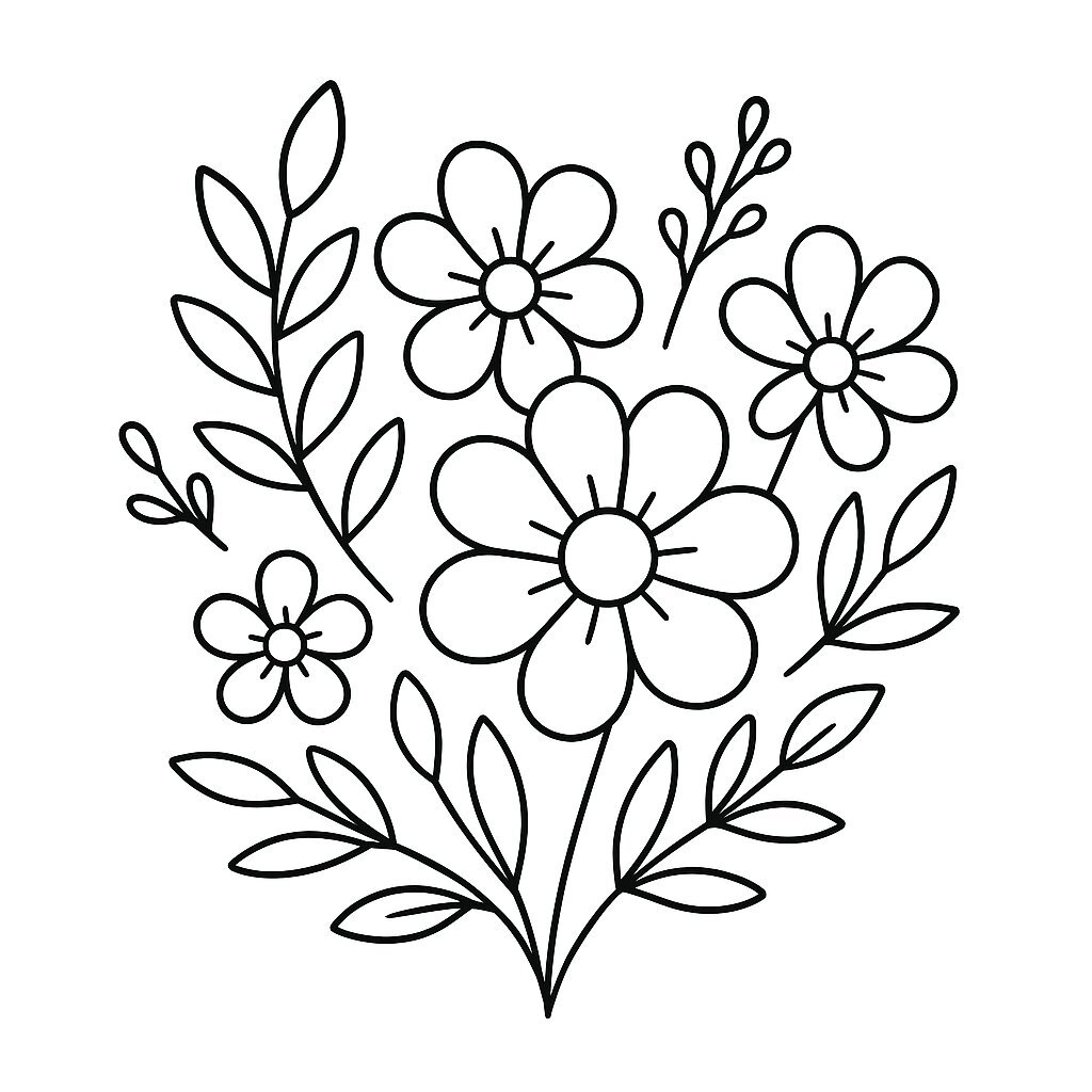 Gentle Flowers and Leaves