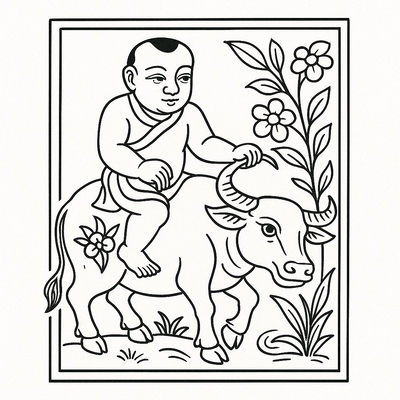 Dong Ho Folk Painting Coloring Pages for Kids – Most Beautiful Designs 2026