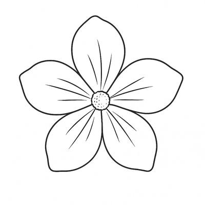 Five-Petal Flower Coloring Pages for Kids 2026 – PDF Coloring Sheets