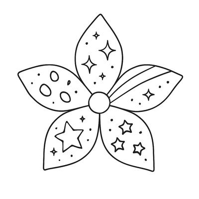 Five-Petal Flower Coloring Pages for Kids 2026 – PDF Coloring Sheets