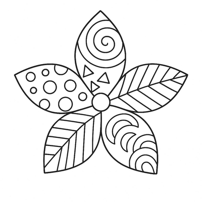 Five-Petal Flower Coloring Pages for Kids 2026 – PDF Coloring Sheets