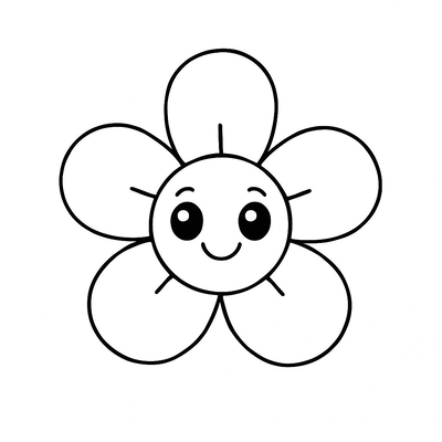 Five-Petal Flower Coloring Pages for Kids 2026 – PDF Coloring Sheets