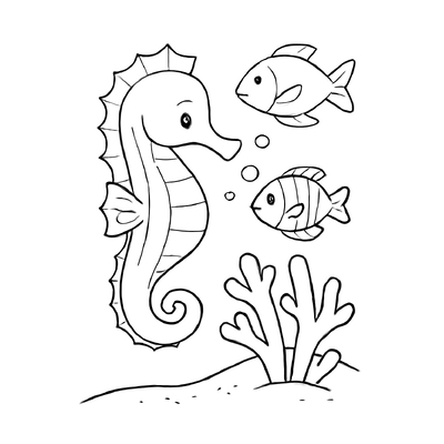 Seahorse Coloring Pages for Kids 2026 – Free PDF Download